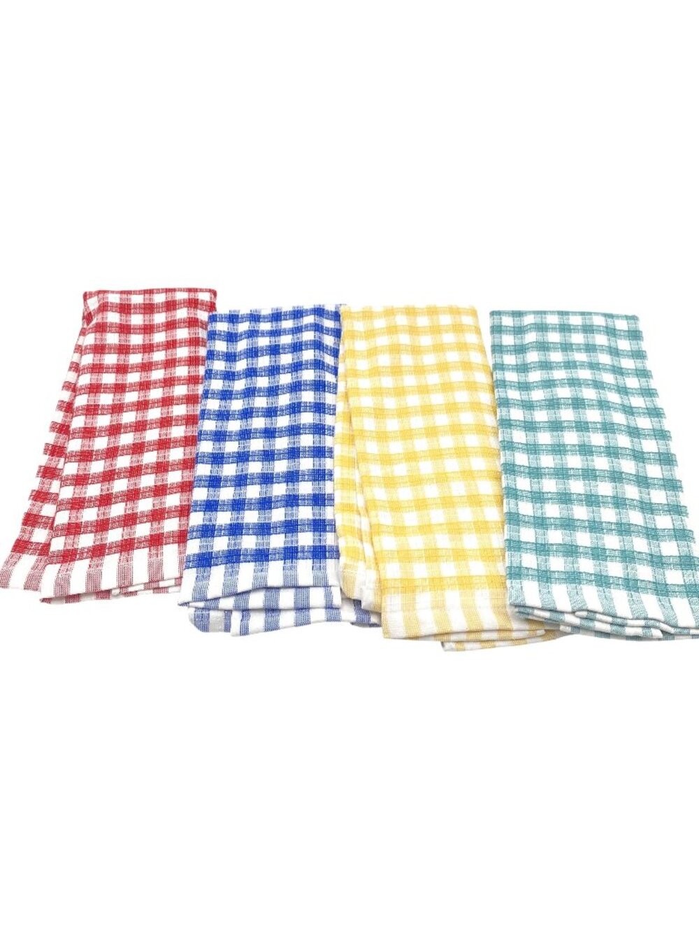 4 The Pioneer Woman Gingham Dish Kitchen Towels Red Blue Yellow Checked Cotton